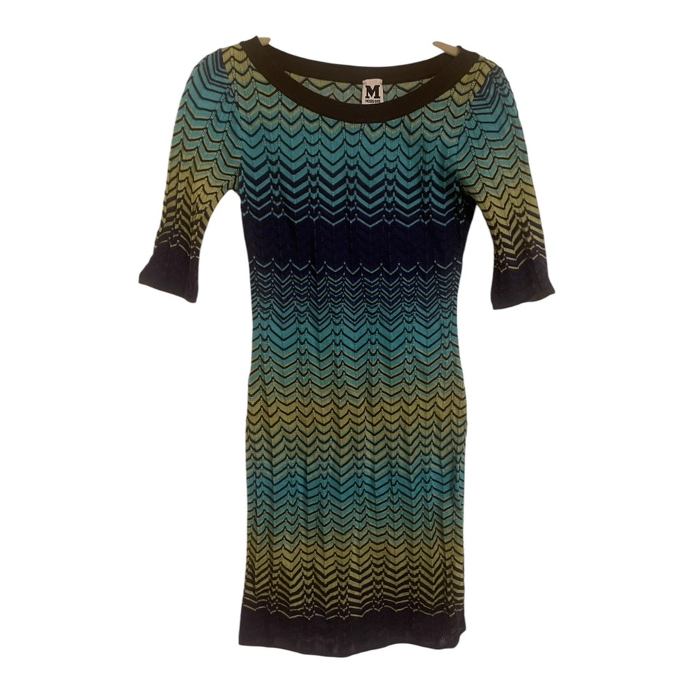 M Missoni Knit Chevron Pattern  Mini Dress Size Italian Size 40 US Size 2
